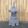 Product image 1 of the product “Japanese style Garden Lantern, made from Andesit Stone. Multipart. 60 cm Height, Roof is 26 cm width. ”